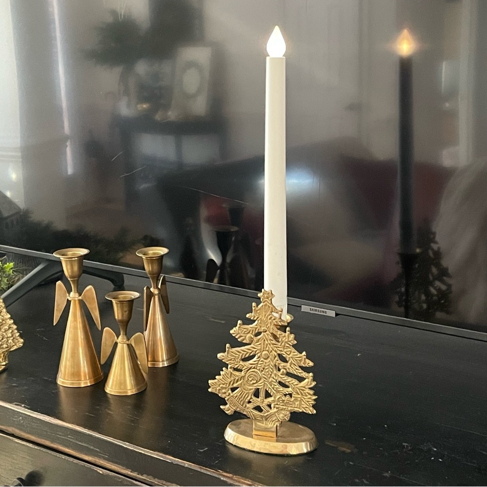 Vintage Brass Christmas🎄 Candle Holder